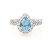 Thumbnail Image 1 of Previously Owned Neil Lane Pear-Shaped Aquamarine & Diamond Engagement Ring 3/4 ct tw 14K White Gold