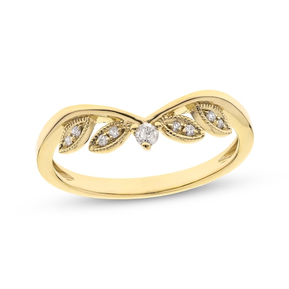 Previously Owned Diamond Contour Ring 1/15 ct tw Round-cut 14K Yellow Gold