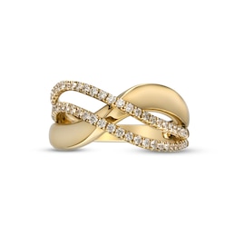 Previously Owned Diamond Crisscross Ring 5/8 ct tw Round-cut 14K Yellow Gold