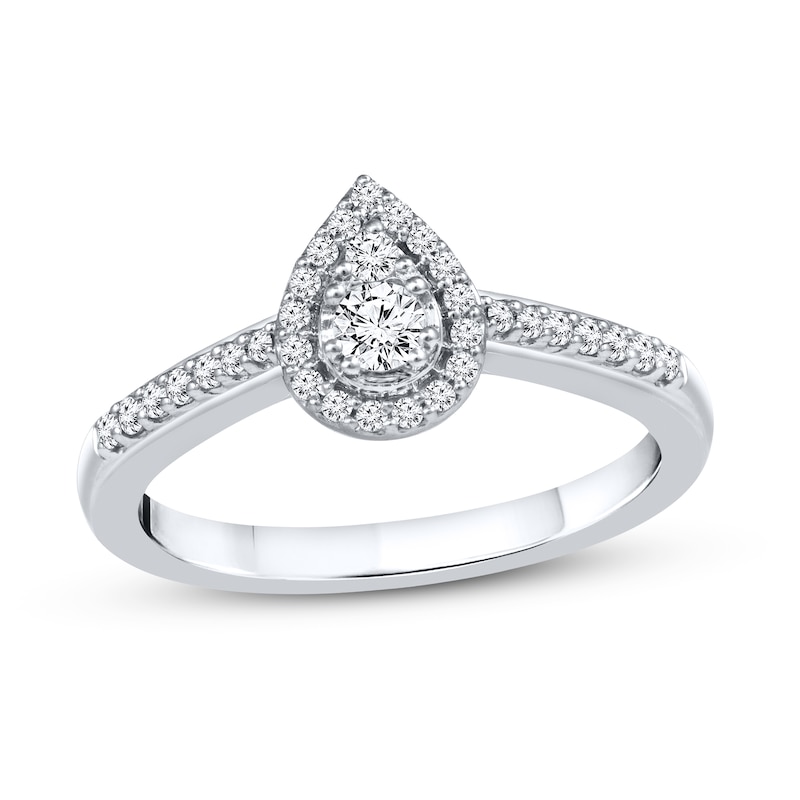 Main Image 1 of Previously Owned Diamond Engagement Ring 1/3 Carat tw 10K White Gold