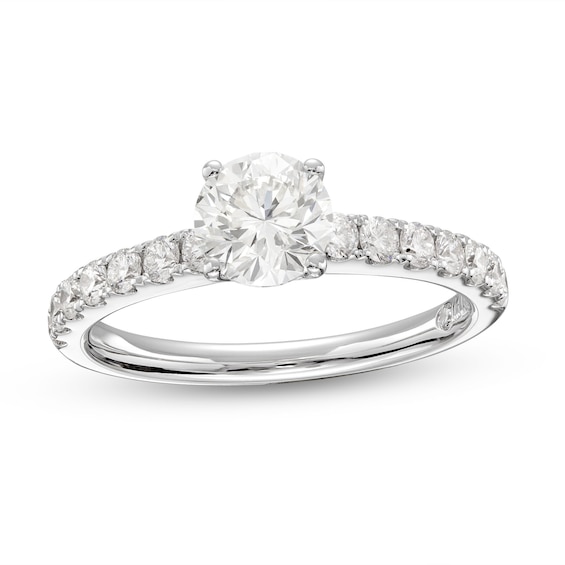 Previously Owned THE LEO Diamond Engagement Ring 1-3/8 ct tw Round-cut 14K White Gold
