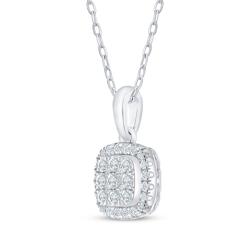 Main Image 2 of Previously Owned Diamond Necklace 1/4 ct tw Round-Cut 10K White Gold 18&quot;
