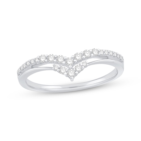 Previously Owned Diamond Contour Ring 1/4 ct tw Round-cut 14K White Gold