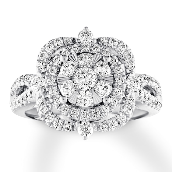 Previously Owned Diamond Engagement Ring 1-1/4 ct tw Round-cut 14K White Gold