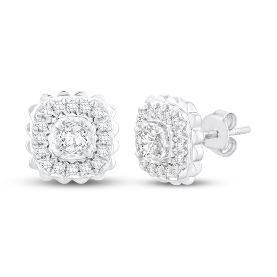 Previously Owned Diamond Stud Earrings 1/2 ct tw Round-cut 10K White Gold