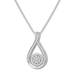Previously Owned Diamond Necklace 1/2 ct tw Round-cut 10K White Gold 18"