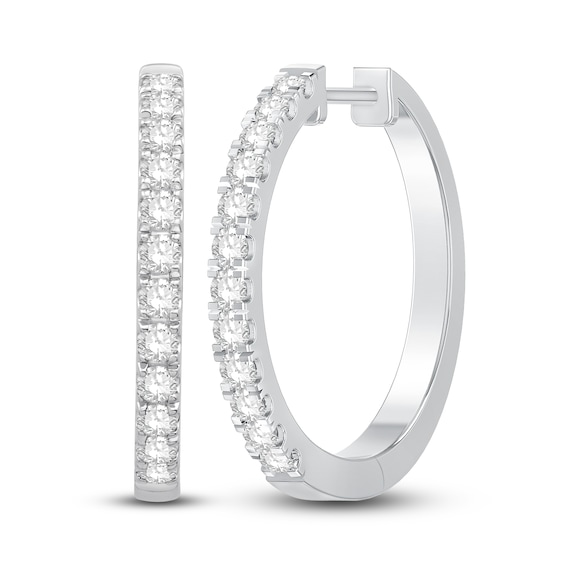 Previously Owned Diamond Hoop Earrings 1/2 ct tw 10K White Gold