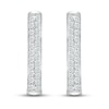 Thumbnail Image 2 of Previously Owned Diamond Paperclip Two-Row Hoop Earrings 1 ct tw Round-cut 10K White Gold