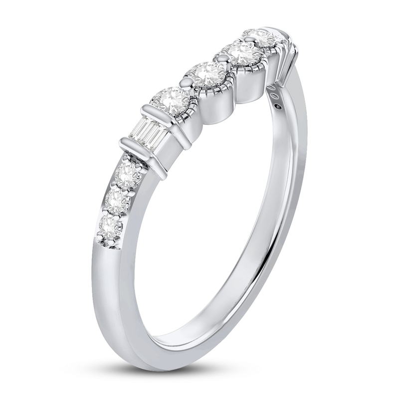 Main Image 2 of Previously Owned Diamond Contour Anniversary Ring 1/4 ct tw 14K White Gold