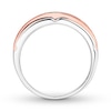 Thumbnail Image 2 of Previously Owned Men's Black Diamond Wedding Band 1/2 ct tw Round-cut 10K Two-Tone Gold