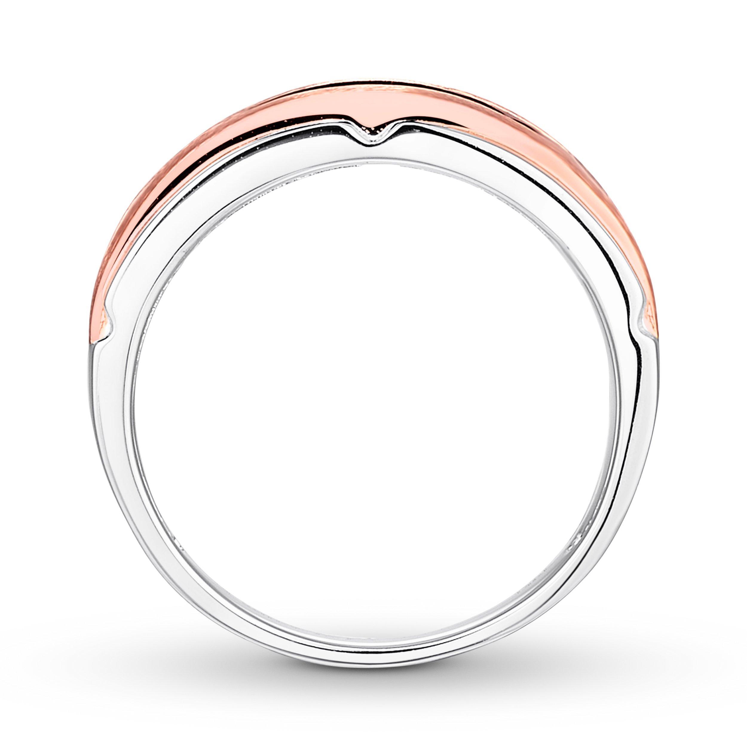 Main Image 2 of Previously Owned Men's Black Diamond Wedding Band 1/2 ct tw Round-cut 10K Two-Tone Gold
