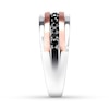 Thumbnail Image 3 of Previously Owned Men's Black Diamond Wedding Band 1/2 ct tw Round-cut 10K Two-Tone Gold