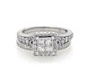 Thumbnail Image 1 of Previously Owned Princess-Cut Quad Diamond Bridal Set 1 ct tw 14K White Gold