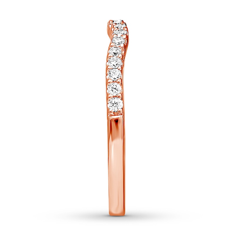 Main Image 3 of Previously Owned Diamond Wedding Band 1/4 ct tw Round-cut 14K Rose Gold