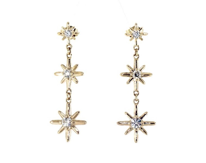 Main Image 1 of Previously Owned Diamond North Star Dangle Earrings 1/2 ct tw 10K Yellow Gold