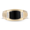 Thumbnail Image 4 of Previously Owned Men's Black Onyx & Diamond Ring 10K Yellow Gold