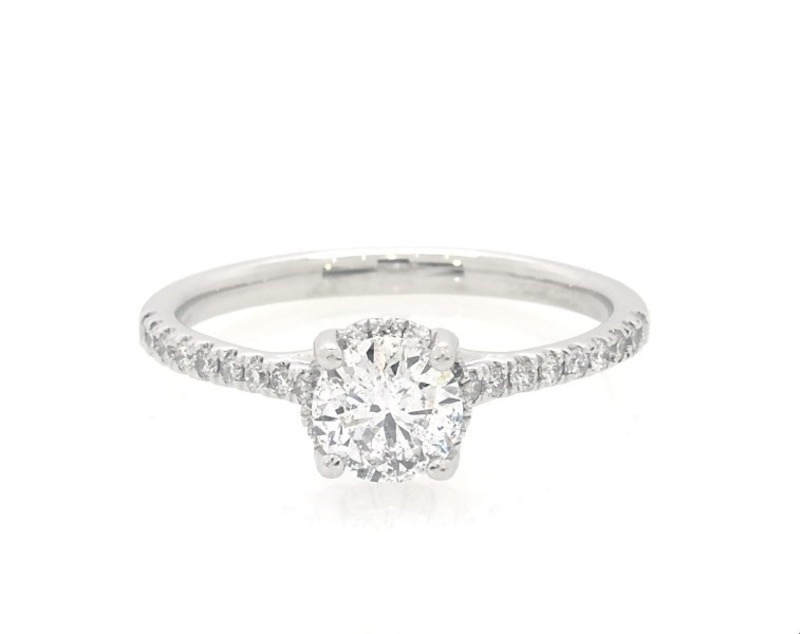 Main Image 1 of Previously Owned Round-Cut Diamond Engagement Ring 1 ct tw Platinum