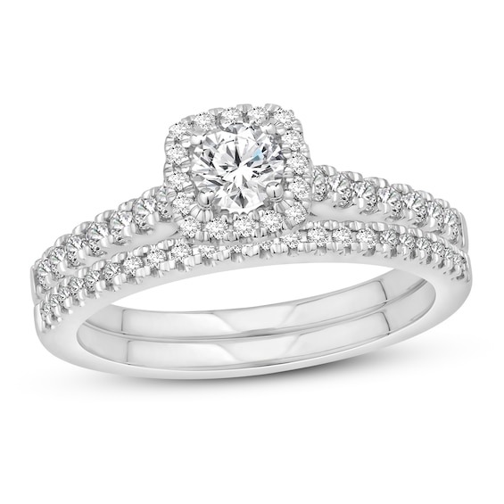 Previously Owned Diamond Bridal Set 3/4 ct tw Round-cut 10K White Gold