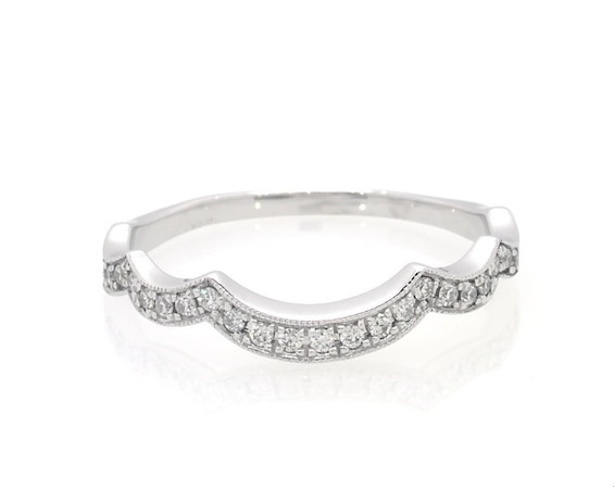 Previously Owned Neil Lane Diamond Scalloped Wedding Band 1/5 ct tw 14K White Gold Size 7