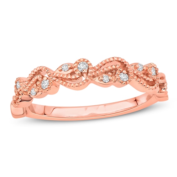 Previously Owned Diamond Wedding Band 1/15 ct tw Round-cut 14K Rose Gold