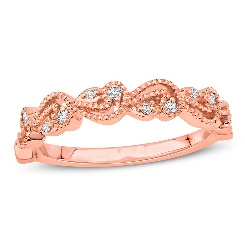 Main Image 1 of Previously Owned Diamond Wedding Band 1/15 ct tw Round-cut 14K Rose Gold