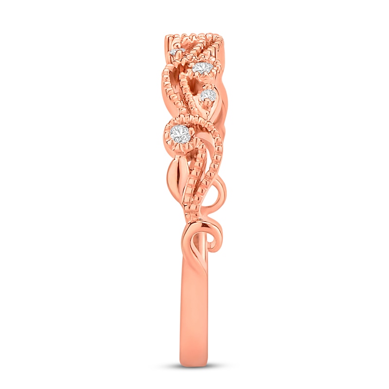 Main Image 4 of Previously Owned Diamond Wedding Band 1/15 ct tw Round-cut 14K Rose Gold