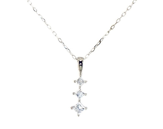 Previously Owned Diamond Drop Necklace 1/4 ct tw Princess-cut 10K White Gold 18"