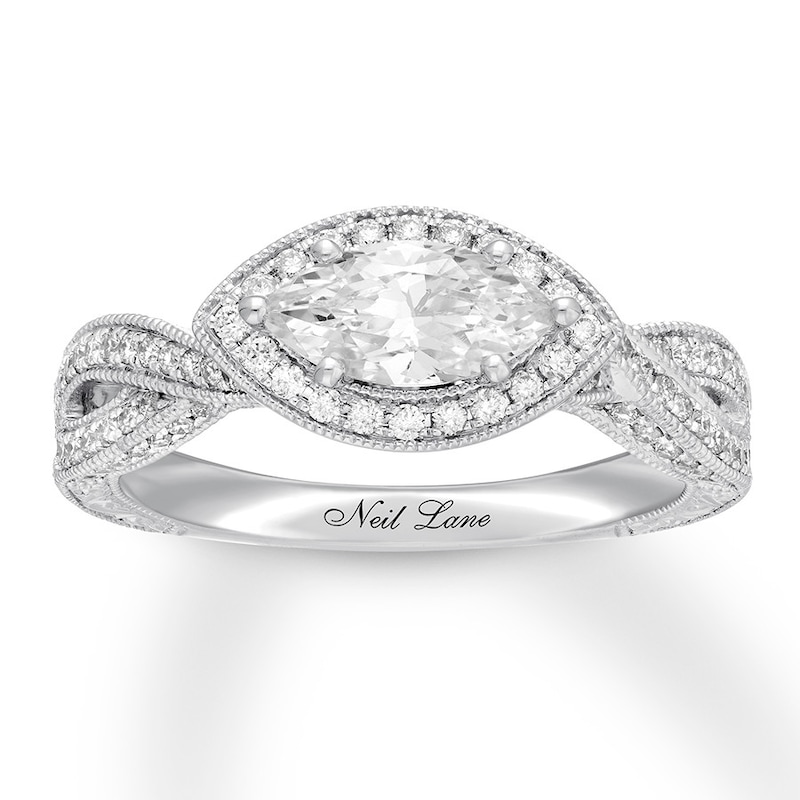 Main Image 1 of Previously Owned Neil Lane Maquise Diamond Engagement Ring 1-1/8 ct tw 14K White Gold