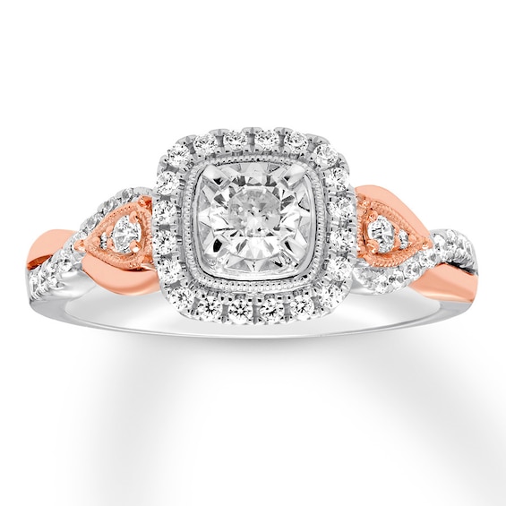 Previously Owned Diamond Engagement Ring 1/2 Carat tw 10K Two-Tone Gold