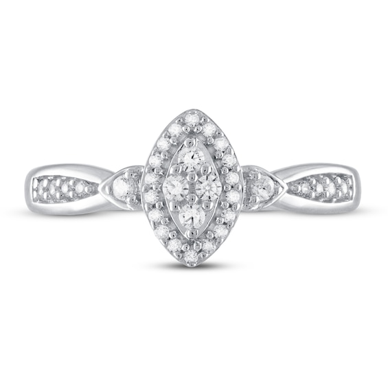 Previously Owned Diamond Promise Ring 1/5 ct tw Round-cut Sterling Silver
