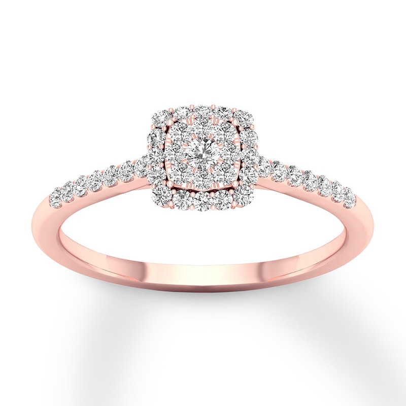 Main Image 1 of Previously Owned Diamond Engagement Ring 1/4 ct tw Round-cut 10K Rose Gold