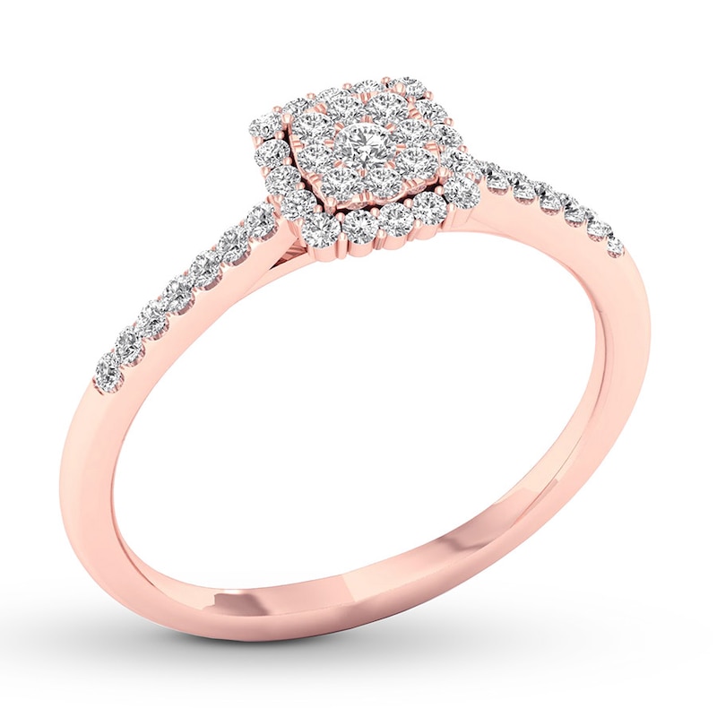 Main Image 4 of Previously Owned Diamond Engagement Ring 1/4 ct tw Round-cut 10K Rose Gold