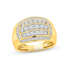 Previously Owned Men's Diamond Ring 1 ct tw Round-cut 10K Yellow Gold