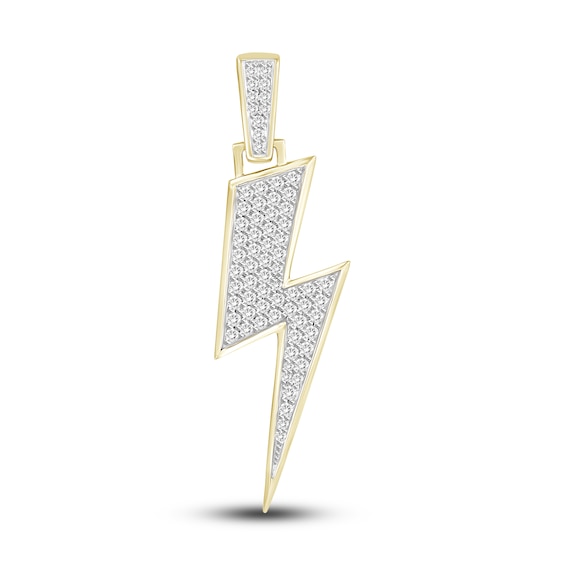 Previously Owned Men's Diamond Lightning Charm 1 ct tw Round-cut 10K Yellow Gold
