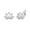 Thumbnail Image 1 of Previously Owned By Women For Women Diamond Lotus Earrings 1/4 ct tw Round-cut 10K White Gold