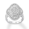 Thumbnail Image 1 of Previously Owned Diamond Ring 5/8 ct tw Round & Baguette 10K White Gold