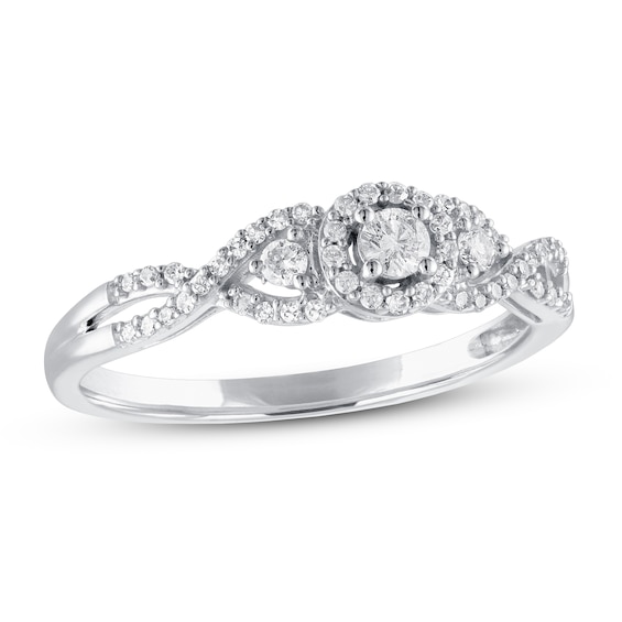 Previously Owned Diamond Promise Ring 1/4 ct tw Round-cut 10K White Gold