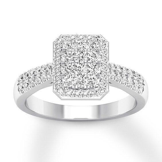 Previously Owned Diamond Engagement Ring 1/2 ct tw Round-cut 10K White Gold Size 7