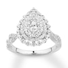 Thumbnail Image 1 of Previously Owned Diamond Engagement Ring 1 ct tw Pear & Round 14K White Gold