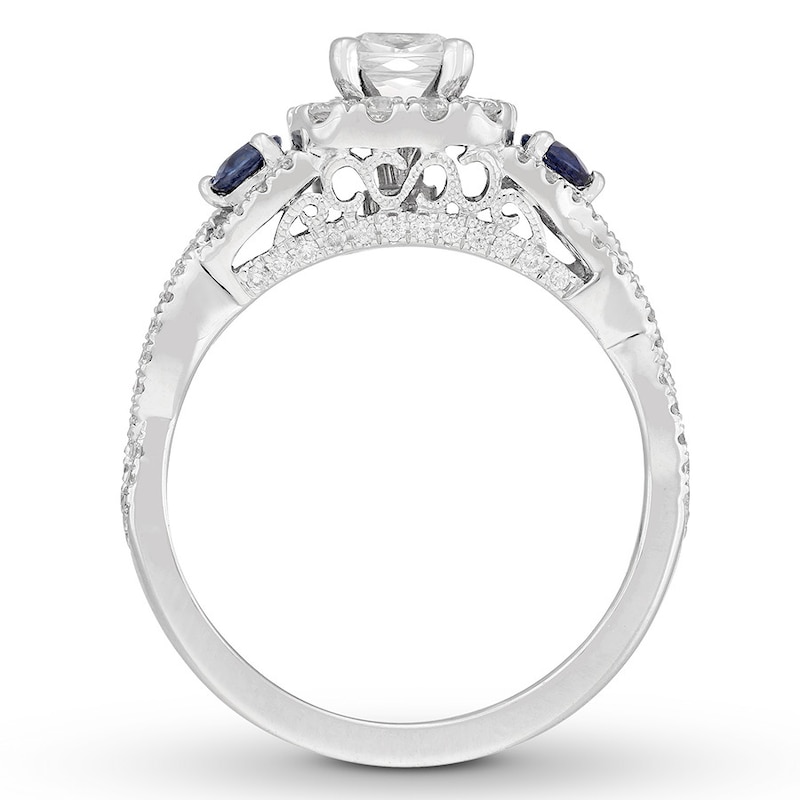 Main Image 2 of Previously Owned Neil Lane Sapphire Engagement Ring 1-1/8 cttw Diamonds 14K White Gold