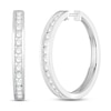 Thumbnail Image 1 of Previously Owned Diamond Hoop Earrings 1 ct tw Round-Cut 10K White Gold