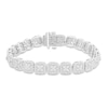 Thumbnail Image 0 of Previously Owned Diamond Cushion Link Flower Bracelet 3 ct tw 10K White Gold 7.25"