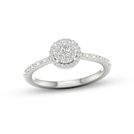 Previously Owned Diamond Promise Ring 1/5 ct tw Round-cut Sterling Silver