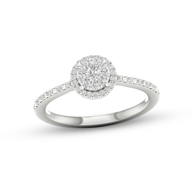 Main Image 1 of Previously Owned Diamond Promise Ring 1/5 ct tw Round-cut Sterling Silver