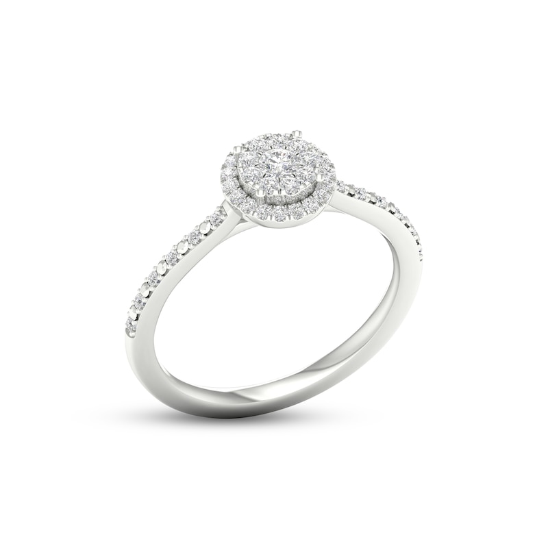 Main Image 2 of Previously Owned Diamond Promise Ring 1/5 ct tw Round-cut Sterling Silver