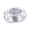 Thumbnail Image 1 of Previously Owned Men's THE LEO Diamond Wedding Band 1/2 ct tw Round-cut 14K White Gold
