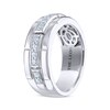 Thumbnail Image 2 of Previously Owned Men's THE LEO Diamond Wedding Band 1/2 ct tw Round-cut 14K White Gold