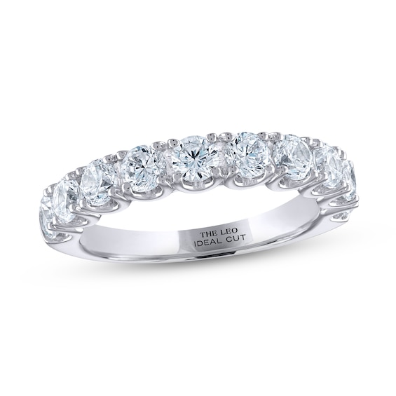 Previously Owned THE LEO Ideal Cut Diamond Anniversary Ring 1-1/2 ct tw 14K White Gold