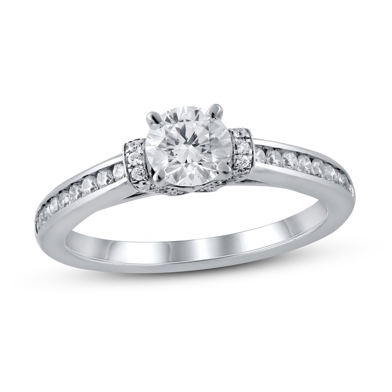 Main Image 1 of Previously Owned Diamond Engagement Ring 3/4 ct tw Round-cut 14K White Gold