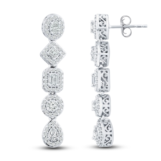 Previously Owned Diamond Dangle Earrings 1 ct tw 10K White Gold